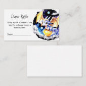 ドラゴンインスパイアベビーシャワーおむつラッフル エンクロージャーカード (正面/裏面)