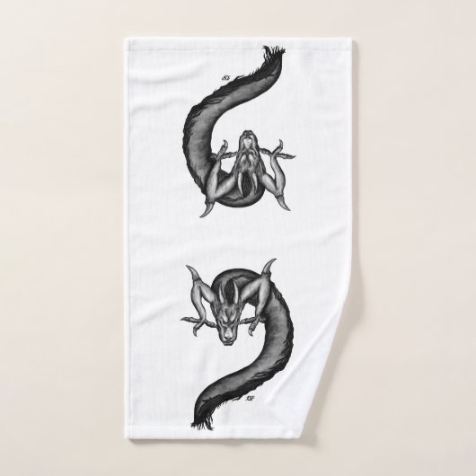 ドラゴンインタトゥースタイル バスタオルセット (ハンドタオル)