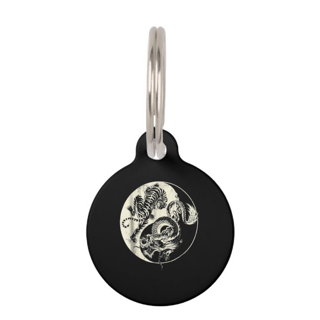 ドラゴンウィズタイガータトゥーインアンドヤンビーストファイト ペット　ネームタグ (正面)