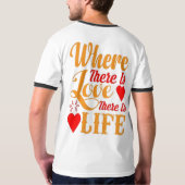 ドラゴンウォーターの色メンズベーシックなリンガーTシャツ Tシャツ (裏面)