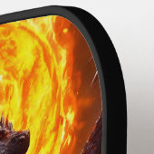 ドラゴンウォーターカラーアートとドリーミーピックボール ピックルボールラケット (左詳細)