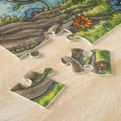 ドラゴンエッグ、中世レイア、ファンタジーフォークアート ジグソーパズル (側面)