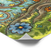 ドラゴンエッグ、中世レイア、ファンタジーフォークアート ポスター (角)