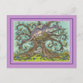 ドラゴンエッグ、中世レイア、ファンタジーフォークアート ポストカード (正面)