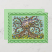 ドラゴンエッグ、中世レイア、ファンタジーフォークアート ポストカード (正面/裏面)