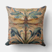 ドラゴンエレガントフライ枕 – ウィリアム・モリスインスパイア クッション (正面)