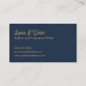 ドラゴンエレガントブルー金ゴールドファンタジー作家ライター 名刺 (裏面)