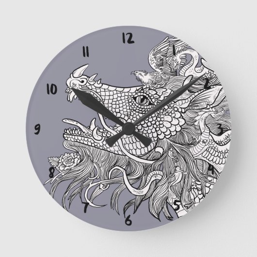 ドラゴンエンチャント ラウンド壁時計 (正面)