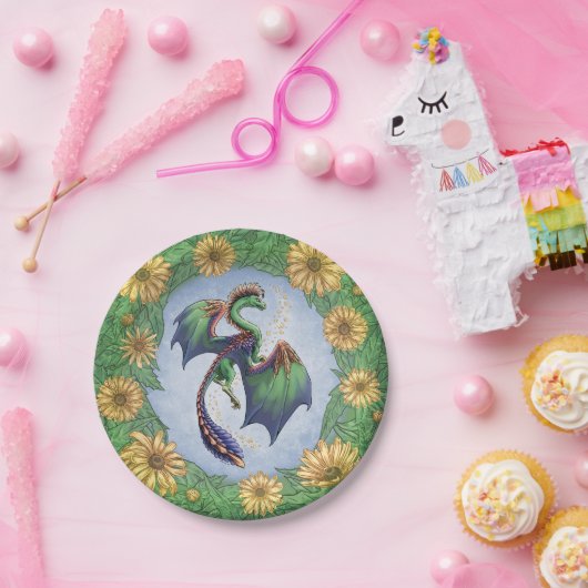 ドラゴンオブサマー自然ファンタジーアート ペーパープレート (パーティー)