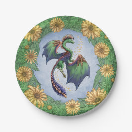 ドラゴンオブサマー自然ファンタジーアート ペーパープレート