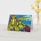 ドラゴンオンジェットコースター誕生日だ!... カード (黄色い花)