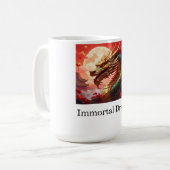 ドラゴンカスタムテキスト コーヒーマグカップ (正面左)