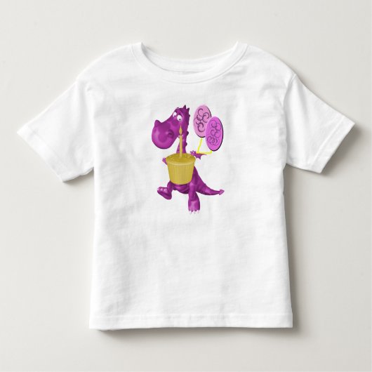 ドラゴンカップケーキと風船 トドラーTシャツ (正面)