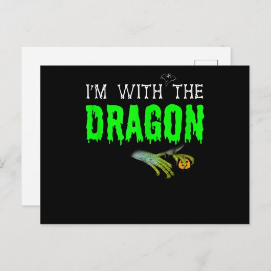 ドラゴンカップルおもしろいのハロウィーンコスプレ ポストカード (正面/裏面)