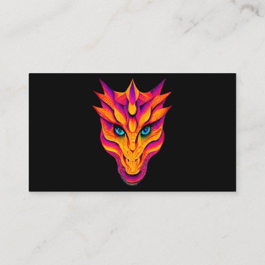 ドラゴンカラフルアポップ・アートの・グラフィック・アートワークデザイン 名刺 (裏面)