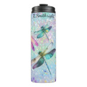 ドラゴンカラフルフライグリッターの背景 タンブラー (正面)