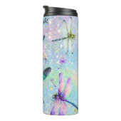 ドラゴンカラフルフライグリッターの背景 タンブラー (回転右)