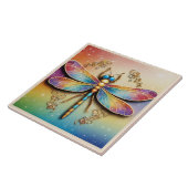 ドラゴンカラフルフライ – 金ゴールド&レインボー数々のカラー タイル (側面)