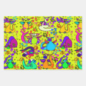 ドラゴンカラフルマンガのギフトラップセット ラッピングペーパーシート (正面3)