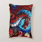 ドラゴンカラフルモザイク アクセントクッション (裏面(縦))