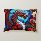 ドラゴンカラフルモザイク アクセントクッション (裏面)