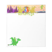 ドラゴンカラフルワールドかわいい漫画ドラゴン ノートパッド (正面)