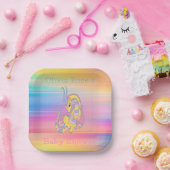 ドラゴンカラフル金ゴールドグリッターベビーシャワー ペーパープレート (パーティー)