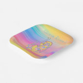 ドラゴンカラフル金ゴールドグリッターベビーシャワー ペーパープレート (傾斜あり)