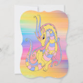 ドラゴンカラフル金ゴールドグリッターベビーシャワー 招待状 (裏面)