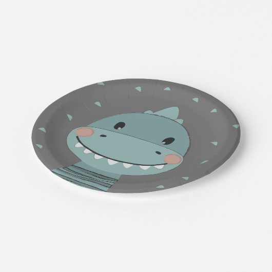 ドラゴンカワイカートカートキッズ男の赤ちゃん ペーパープレート (アングル)