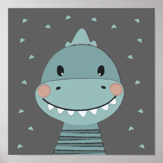 ドラゴンカワイカートカートキッズ男の赤ちゃん ポスター (正面)