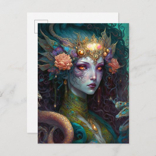 ドラゴンガデントクイーンファンタジーアート ポストカード (正面/裏面)