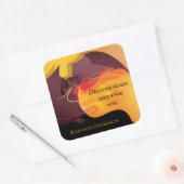 ドラゴンガードこの本ファイアーパープルレッド蔵書票 スクエアシール (封筒)