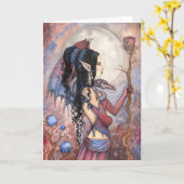 ドラゴンガールゴシックファンタジーアートバイモリー・ハリソン カード (黄色い花)
