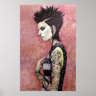 ドラゴンガール – オリジナルアートby通りハートリー ポスター