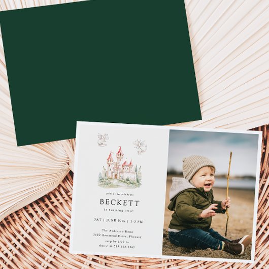 ドラゴンキャッスルテーマバースデーパーティー写真 招待状