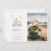 ドラゴンキャッスルテーマバースデーパーティー写真 招待状 (正面)