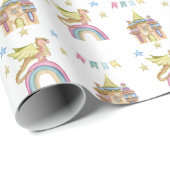 ドラゴンキュート城マジカル中世おもしろい ラッピングペーパー (ロールコーナー)