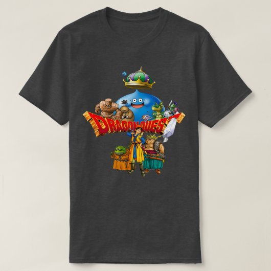 ドラゴンクエストのモンスターとヒーロー Tシャツ (デザイン正面)
