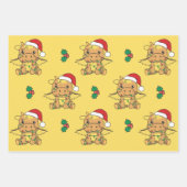 ドラゴンクリスマスウィンターアニマルズホリデードラゴン ラッピングペーパーシート (正面)