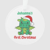 ドラゴンクリスマスウィンターバビーズ初めてのクリスマス オーナメント (正面)