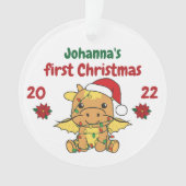 ドラゴンクリスマスバビーズ初めてのクリスマス オーナメント (正面)