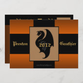 ドラゴンクレストオレンジシニア卒業招待状 招待状 (正面/裏面)