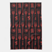 ドラゴンクレストパターンの家 キッチンタオル (縦)