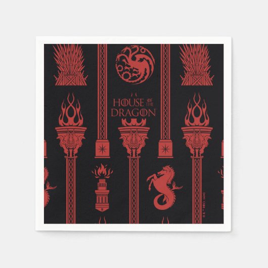 ドラゴンクレストパターンの家 スタンダードカクテルナプキン (正面)
