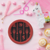 ドラゴンクレストパターンの家 ペーパープレート (パーティー)