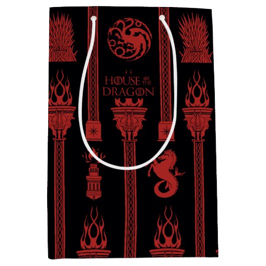 ドラゴンクレストパターンの家 ミディアムペーパーバッグ (正面)