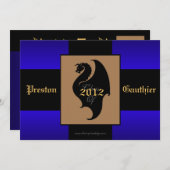 ドラゴンクレストブルーシニア卒業招待状 招待状 (正面/裏面)