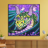 ドラゴンクローズアップ(四角)キャンバス キャンバスプリント (インサイチュ (リビング))