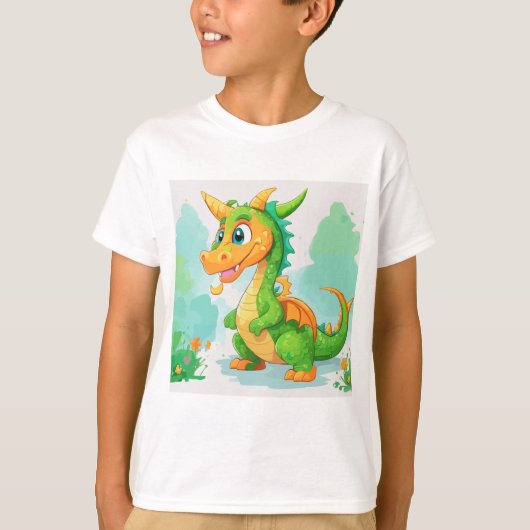 ドラゴングリーンのアートワーク Tシャツ (正面)